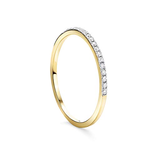 Orovi Schmuck Damen Ring Gelbgold 0.09 Ct Diamant Ewigkeitsring 14 Karat (585) Gold und Diamanten Brillanten von OROVI