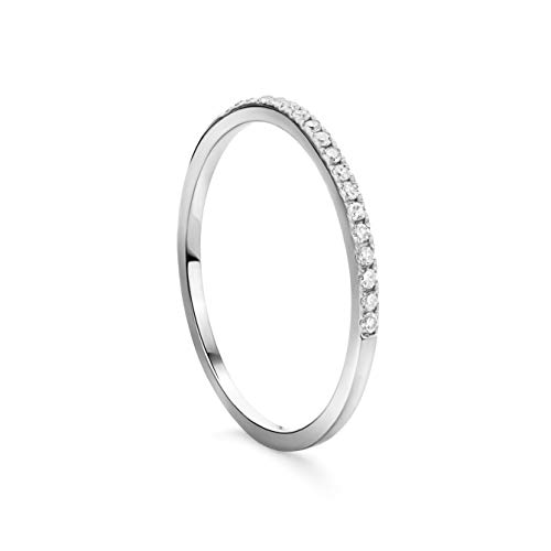 Orovi Schmuck Damen Ring Weißgold 0.09 Ct Diamant Ewigkeitsring 14 Karat (585) Gold und Diamanten Brillanten von OROVI