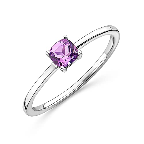 Orovi Schmuck Damen Ring Weißgold mit Edelstein/Geburtsstein Februar lila Amethyst Verlobungsring 9 Karat (375) Gold von OROVI