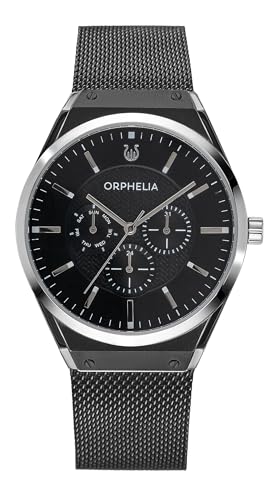 Orphelia Herren Multi Zifferblatt Quarz Uhr Saffiano, Schwarz von Orphelia
