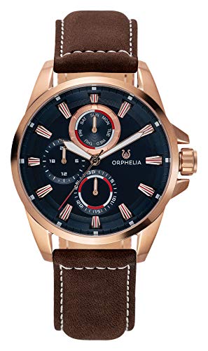 Orphelia Herren Multi Zifferblatt Uhr Eddington mit Echtleder Armband Braun von Orphelia