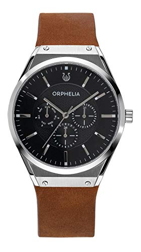 Orphelia Herren Multi Zifferblatt Uhr Saffiano mit Echtleder Armband Braun von Orphelia
