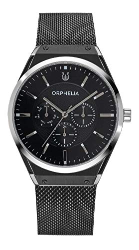 Orphelia Herren Multi Zifferblatt Quarz Uhr Saffiano, Schwarz von Orphelia