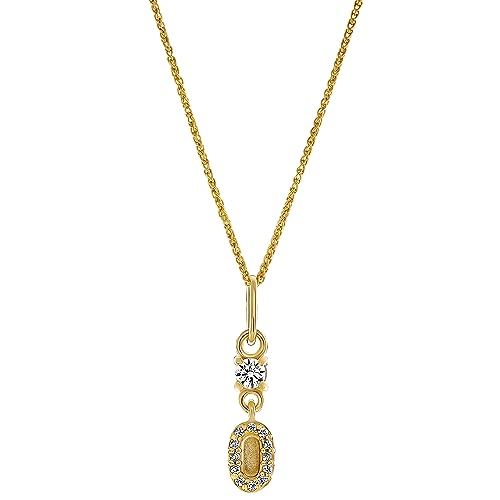 Orphelia 925 Silver Pendant with Chain Gold Plated with Big and Small Zirconium von Orphelia