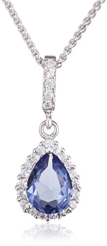 Orphelia Damen-Anhänger met Kette 925 Silber rhodiniert Zirkonia blau Brillantschliff-ZH-7226/BT von Orphelia