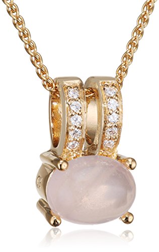 Orphelia Damen-Anhänger met Kette 925 Silber teilvergoldet Zirkonia rosa Brillantschliff-ZH-7122/G von Orphelia