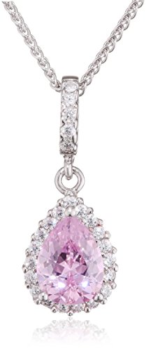 Orphelia Damen-Anhänger met Kette 925 Silber rhodiniert Zirkonia pink Brillantschliff-ZH-7226/PI von Orphelia