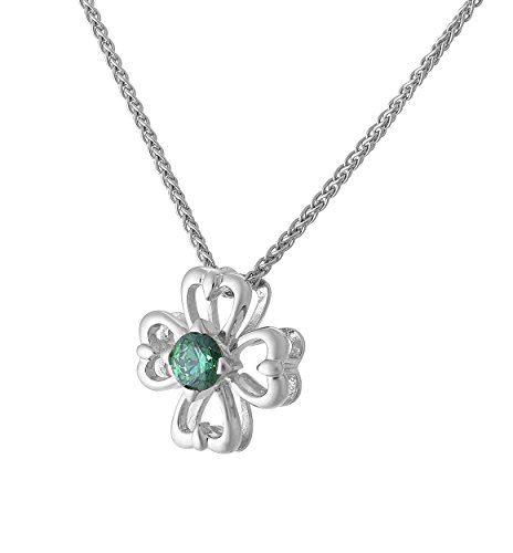 Orphelia Damen-Anhänger mit Kette 925 Silber rhodiniert Zirkonia grün Brillantschliff - ZH-7081 von Orphelia