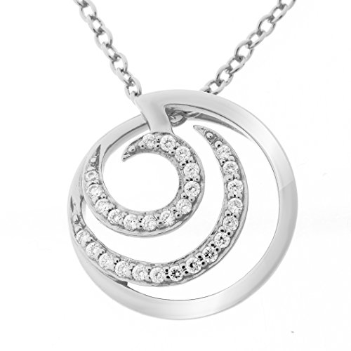 Orphelia Damen-Anhänger mit Kette 925 Silber rhodiniert Zirkonia weiß Brillantschliff - ZH-7084 von Orphelia