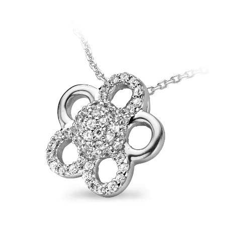 Orphelia Damen Halskette 925 Sterling Silber Zirkonia 45 cm Silber ZH-4731 von Orphelia