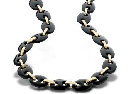 Orphelia Damen-Kette Black Agate 925 Sterlingsilber mit Zirkonia NEC-1390-B von Orphelia