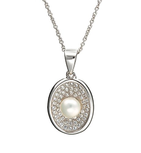 Orphelia Damen-Kette mit Anhänger 925 Silber rhodiniert Zirkonia Rundschliff Synthetische Perle Weiß 45 cm - ZH-4605 Orphelia Damen-Kette mit Anhänger 925 Silber rhodiniert Zirkonia Rundschliff Synthetische Perle Weiß 45 cm - ZH-4605 von Orphelia