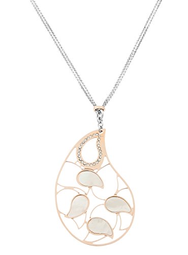 Orphelia Damen-Kette mit Anhänger Fantasie 925 Silber teilvergoldet Perlmutt Creme 45 cm - ZK-7164 von Orphelia