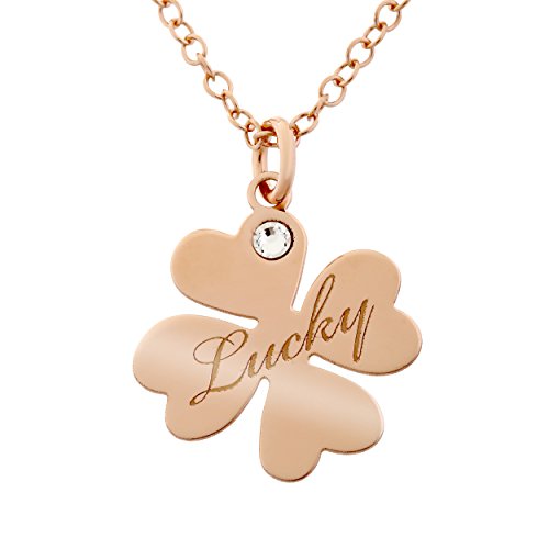 Orphelia Damen-Kette mit Anhänger Fantasie teilvergoldet Zirkonia transparent Rundschliff 45 cm-ZK-7186/RG von Orphelia