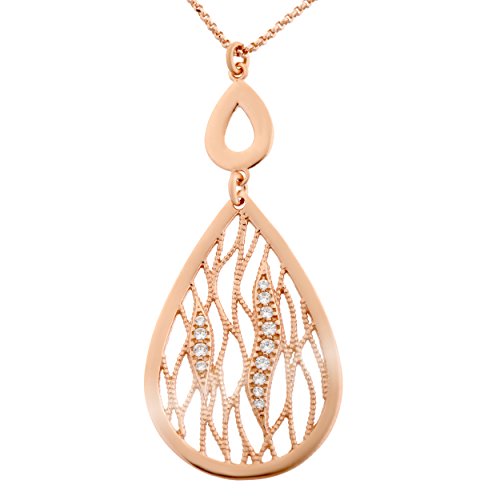 Orphelia Damen-Kette mit Anhänger Fantasie teilvergoldet Zirkonia transparent Rundschliff 45 cm-ZK-7188/RG von Orphelia