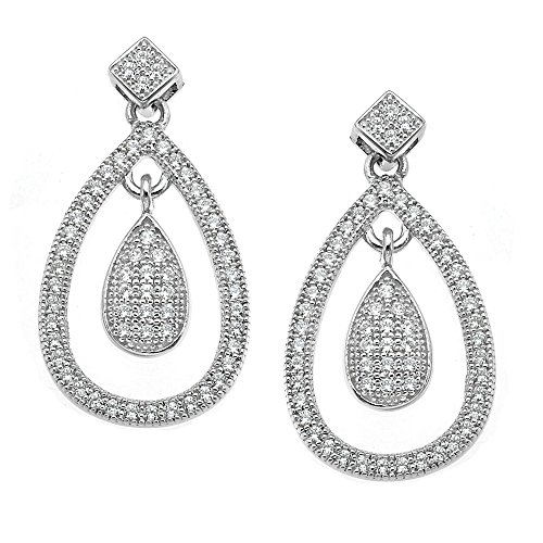 Orphelia Damen-Ohrhänger 925 Silber rhodiniert Zirkonia weiß Rundschliff 2.5 cm - ZO-7253 von Orphelia