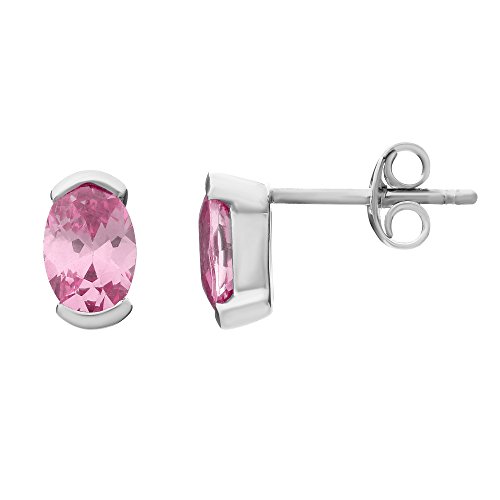 Orphelia Damen-Ohrstecker 925 Silber rhodiniert Zirkonia pink Ovalschliff - ZO-5584/1 von Orphelia