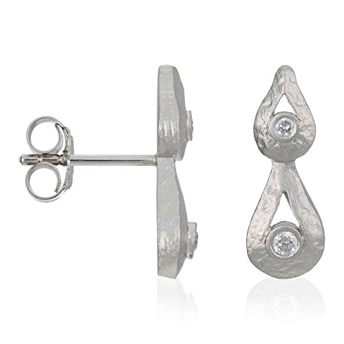 Orphelia Damen-Ohrstecker 925 Sterling Silber rhodiniert mattiert Zirkonia weiß ZO-5253 von Orphelia