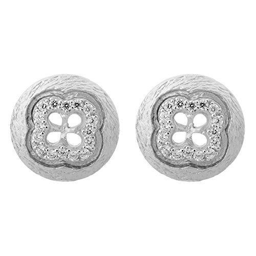 Orphelia Damen-Ohrstecker 925 Sterling Silber rhodiniert mattiert Zirkonia weiß ZO-5256 von Orphelia