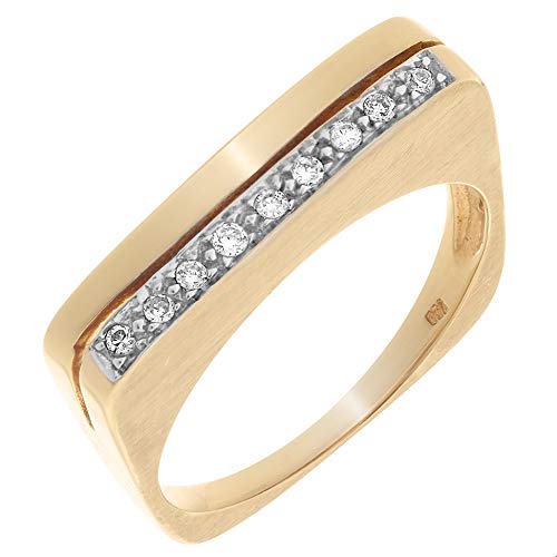 Orphelia Damen-Ring 750 Gelbgold Diamant (0.09 ct) weiß Rundschliff Gr. 54 (17.2) - RD-33035/54 von Orphelia