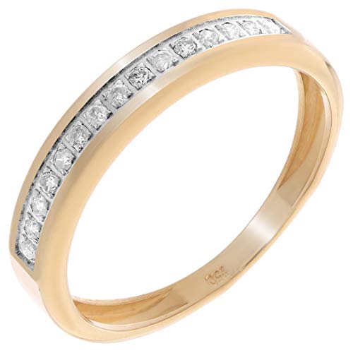 Orphelia Damen-Ring 750 Gelbgold Diamant (0.12 ct) weiß Rundschliff Gr. 54 (17.2) - RD-33336/54 von Orphelia