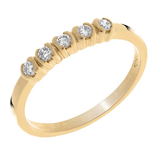 Orphelia Damen-Ring 750 Gelbgold Diamant (0.20 ct) weiß Rundschliff Gr. 55 (17.5) - RD-33213/55 von Orphelia