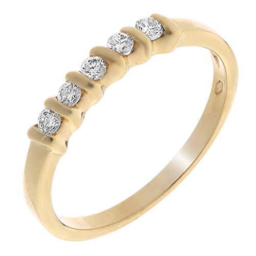 Orphelia Damen-Ring 750 Gelbgold Diamant (0.20 ct) weiß Rundschliff Gr. 55 (17.5) - RD-33217/55 von Orphelia