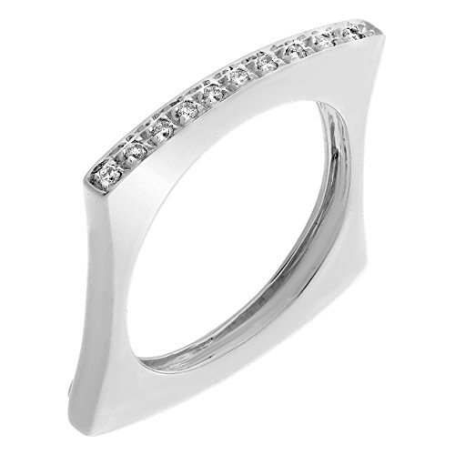 Orphelia Damen-Ring 750 Weißgold rhodiniert Diamant (0.11 ct) weiß Rundschliff Gr. 54 (17.2) - RD-3227/54 von Orphelia