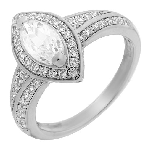 Orphelia Damen-Ring 925 Silber rhodiniert Zirkonia weiß Marquiseschliff Gr. 58 (18.5) - ZR-3525/58 von Orphelia