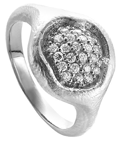 Orphelia Damen-Ring 925 Silber rhodiniert mattiert Zirkonia weiß Gr. 50 (15.9) - ZR-3924/50 von Orphelia
