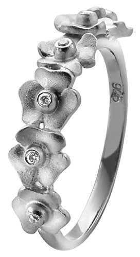 Orphelia Damen-Ring 925 Silber rhodiniert mattiert Zirkonia weiß Rundschliff Gr. 50 (15.9) - ZR-3934/50 von Orphelia