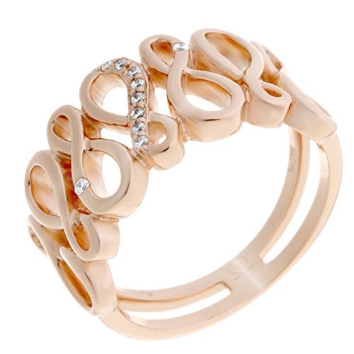 Orphelia Damen-Ring 925 Silber teilvergoldet Zirkonia transparent Ovalschliff Gr. 54 (17.2)-ZR-7123/RG/54 von Orphelia