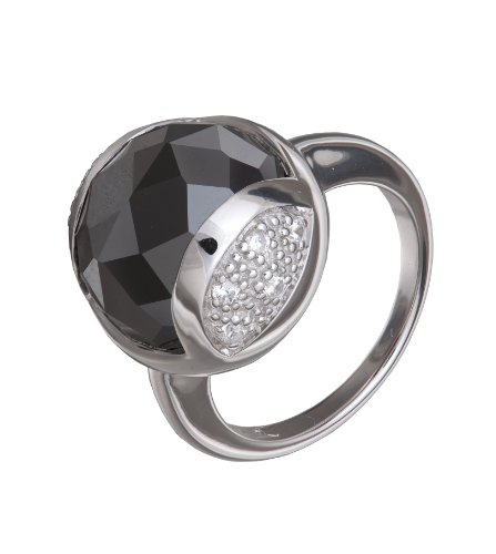 Orphelia Damen-Ring 925 Sterling Silber rhodiniert Zirkonia schwarz Gr.52 (16.6) ZR-3658/52 von Orphelia