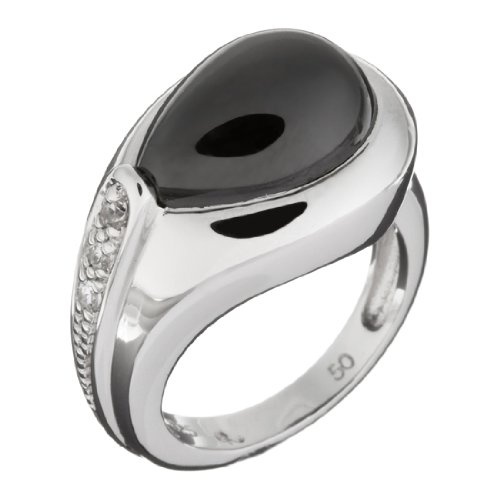 Orphelia Damen-Ring Black Pear 925 Sterling Silber mit Zirkonia Gr. 50 (15.9) ZR-3624/50 von Orphelia