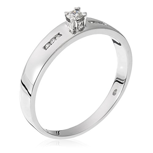 Orphelia Damen-Ring Gold & Diamond Collection 750 Weißgold rhodiniert Diamant (0.13 ct) weiß Rundschliff Gr. 50 (15.9) - RD-3379/50 von Orphelia