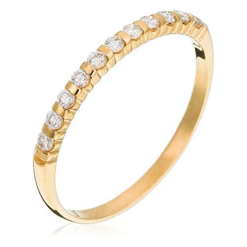 Orphelia Damen-Ring Trauring 750 Gelbgold Diamant (0.2 ct) transparent Rundschliff Gr. 54 (17.2) - RD - 3027/54 von Orphelia
