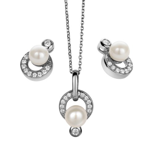 Orphelia Damen-Set: Halskette + Ohrringe 925 Sterling Silber Zirkonia wei SET-5183 von Orphelia