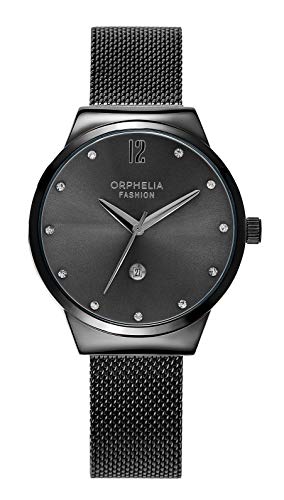 Orphelia Fashion Damen Analog Quartz Uhr Optima mit Mesh Edelstahl Armband Schwarz von Orphelia