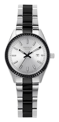 Orphelia Fashion Damen Analog Uhr Descent mit Edelstahl, Silber/Schwarz von Orphelia