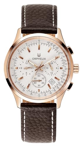 Orphelia Herren-Armbanduhr 24h Dual Time Quarz Leder, Brown/Silber von Orphelia