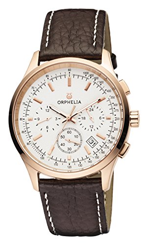 Orphelia Herren-Armbanduhr 24h Dual Time Quarz Leder, Brown/Silber von Orphelia