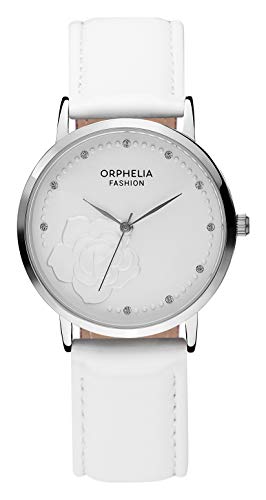 Orphelia Fashion Damen Analog Uhr Petal Blossom mit Leder Armband OF711900, Weiß von Orphelia