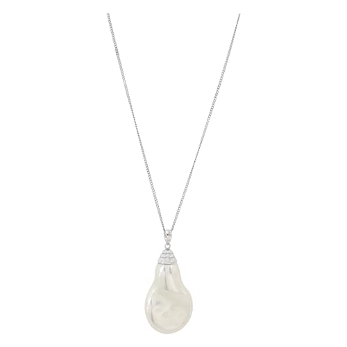 Orquidea Halskette aus Organischer Mallorquinischer Perle mit Weißem Xanadu Anhänger - Barocke Tropfenform Perle - Kettengröße 45 cm aus 925% Sterling Silber von Orquidea