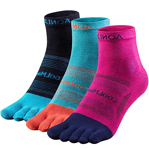 OrrinSports 3 Paar Athletische Zehensocken für Damen und Herren zum Laufen Fünf Finger Socken, Marathon Sportsocken von OrrinSports