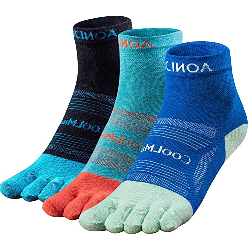 OrrinSports 3 Paar Athletische Zehensocken für Damen und Herren zum Laufen Fünf Finger Socken, Marathon Sportsocken von OrrinSports