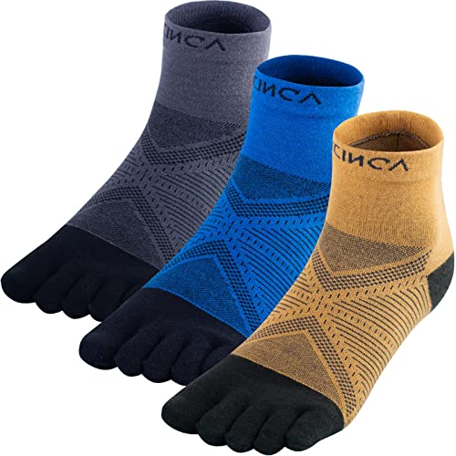 OrrinSports Zehensocken Laufsocken für Herren Damen 3 Paar Sportlich Leichte Atmungsaktive Fünf-Finger-Socken von OrrinSports