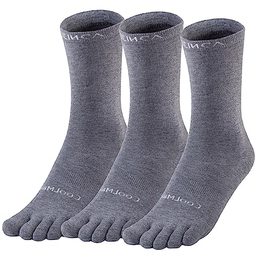 OrrinSports Zehensocken Liner Crew Socken für Männer Frauen Coolmax fünf Finger Socken 3 Paare laufen Socken von OrrinSports