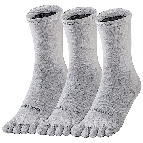 OrrinSports Zehensocken Liner Crew Socken für Männer Frauen Coolmax fünf Finger Socken 3 Paare laufen Socken von OrrinSports