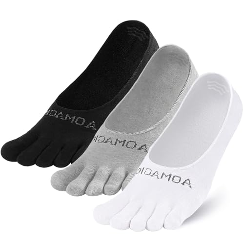 OrrinSports Zehensocken Zehensocken für Damen Unsichtbare Lauf-Socken, Rutschfeste Knöchelsocken 3er Pack Fünf-Finger-Socken von OrrinSports