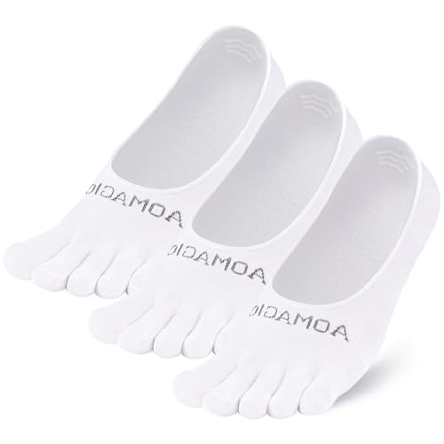 OrrinSports Zehensocken Zehensocken für Damen Unsichtbare Lauf-Socken, Rutschfeste Knöchelsocken 3er Pack Fünf-Finger-Socken von OrrinSports